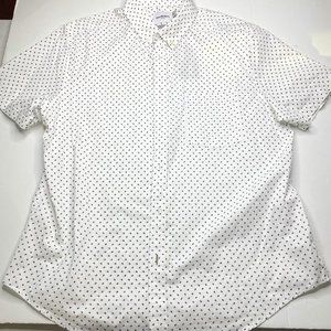 Goodfellow NWT Northrup shirt, short sleeved feather white button down men's XL.